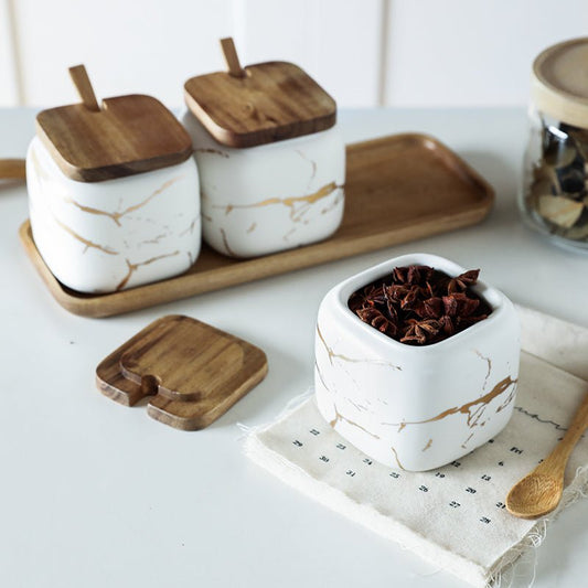 Nordic Gold Marble Jar Set - Xnest