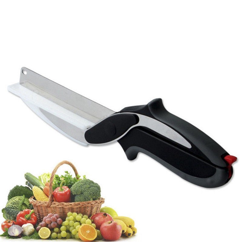 Stainless Steel Multifunctional 2 in 1 Cutting Board Utility Knife - Xnest