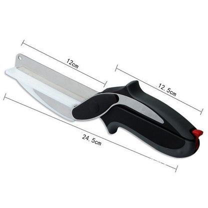 Stainless Steel Multifunctional 2 in 1 Cutting Board Utility Knife - Xnest