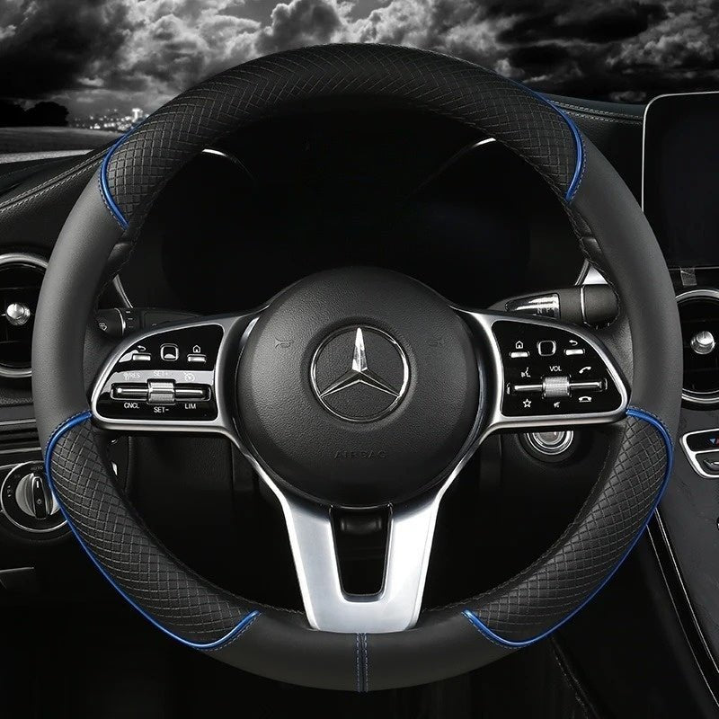 All Seasons Leather Diamond Steering Wheel Cover - Xnest