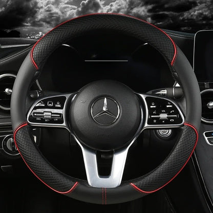 All Seasons Leather Diamond Steering Wheel Cover - Xnest