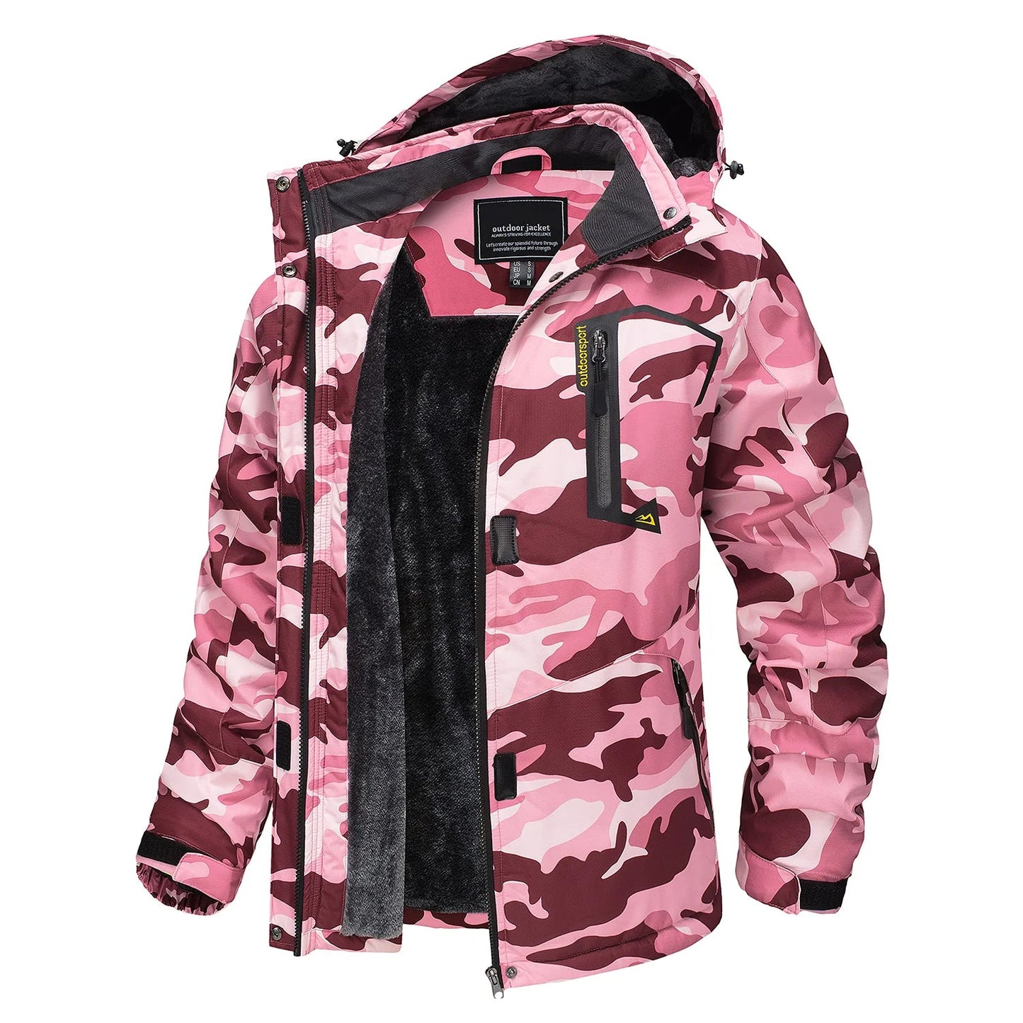 Women Winter Fashion Ski Snowboard Jacket Thermal Fleece Waterproof Windbreaker Parka - Xnest