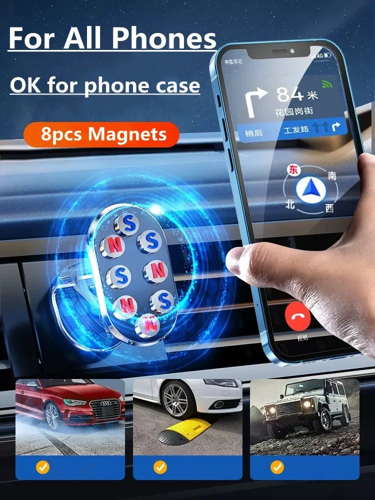 1080 Rotatable Magnetic Car Phone Holder: Secure and Hands - Free Driving - Xnest