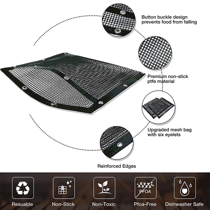 PTFE Reusable Mesh Grill Bags - Xnest