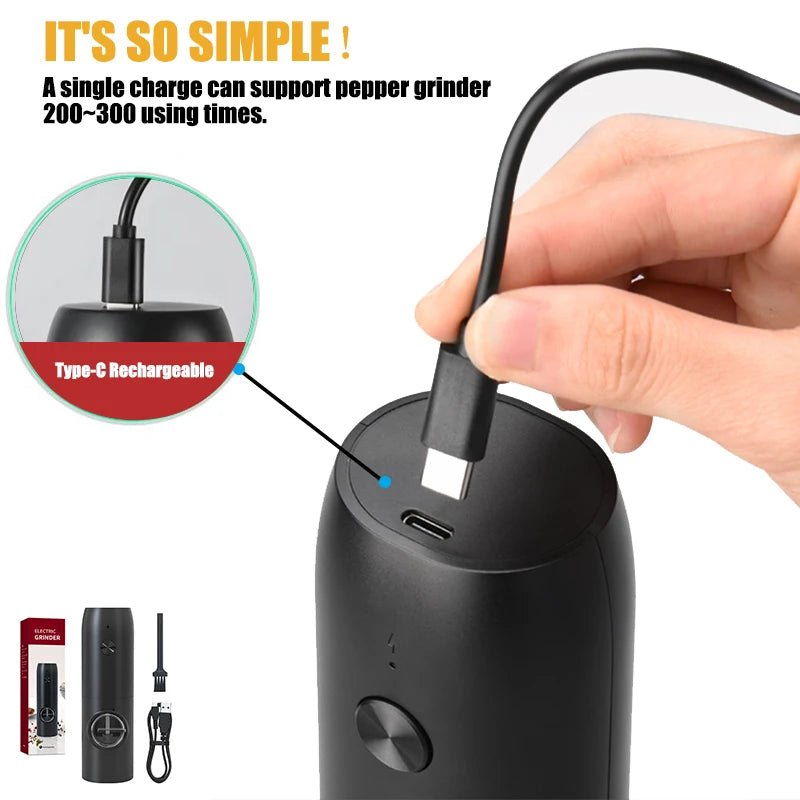 USB Rechargeable Electric Pepper and Salt Grinder - Xnest